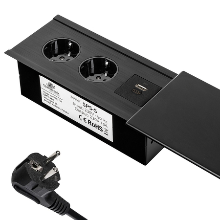 Gniazdo meblowe rozsuwane Spacetronik SPS-S24CB V2 COMPACT
