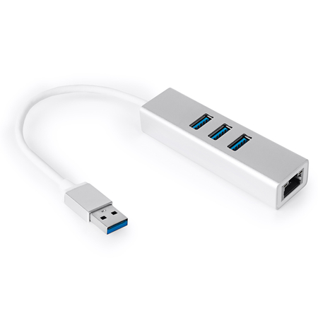 Multiport USB auf 3 USB + RJ45 SPU-M07 silber - zdjęcie 2