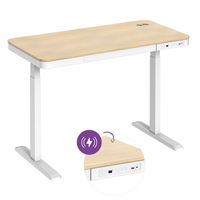 Eleganckie biurko regulowane elektrycznie z ładowarką indukcyjną Spacetronik Astrid SPE-B136WO