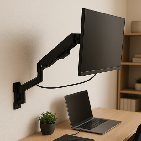 Uchwyt Ścienny SPAZ111B do Monitora i Projektora | Sprężyna Gazowa, Aluminium - zdjęcie 2