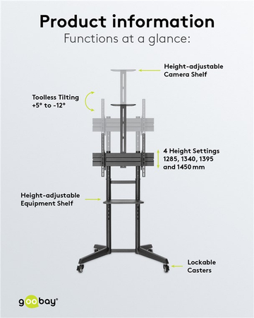 Goobay PRO CART L 37"-70" 50kg TV-Ständer