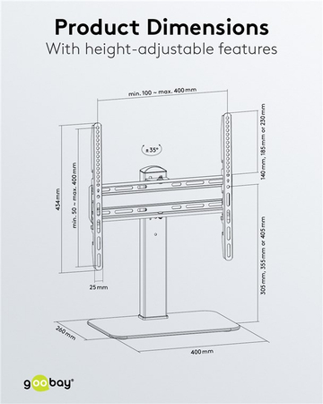 Goobay BASIC TABLE FIX M 32"-55" 40kg TV-Ständer