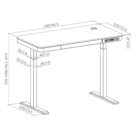 Spacetronik SPE-B136WO Astrid elektrischer Schreibtisch