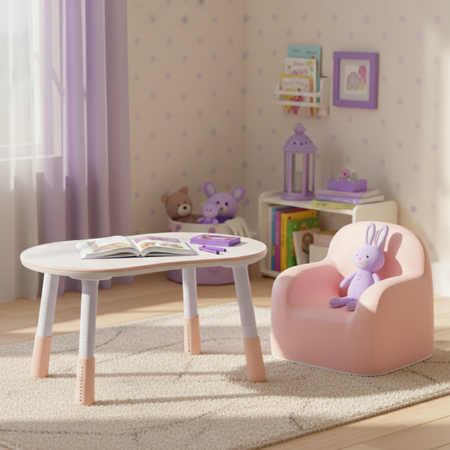 Zestaw mebli dziecięcych Spacetronik – stolik SPEX201 i sofa SPC-XD-23 różowy - zdjęcie 2