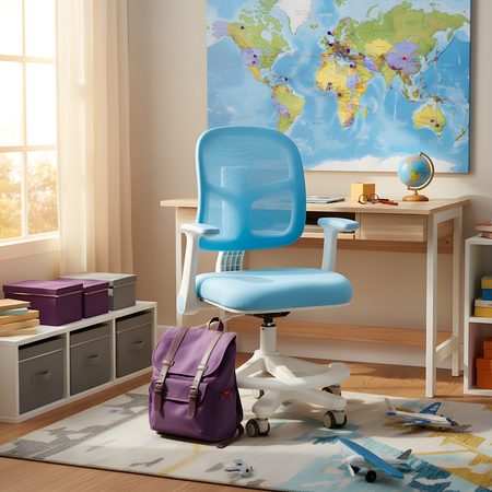 Fotel ergonomiczny dziecięcy Spacetronik SPC-XD19A Niebieskie