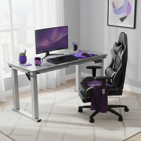 Zestaw do nowoczesnego biura: biurko elektryczne + fotel + szafka - zdjęcie 2