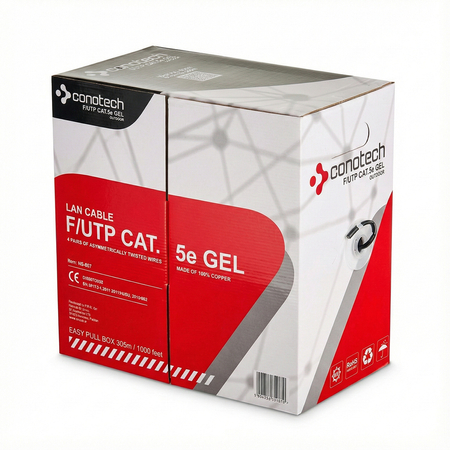 Skrętka LAN kat.5e F/UTP GEL+PE 305m CU CZARNA ŻEL