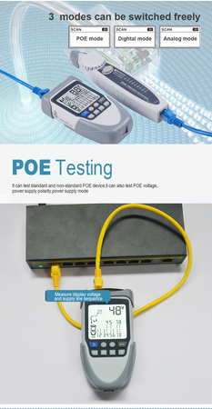 Wielofunkcyjny miernik tester kabli sieciowych LCD POE Spacetronik SP-LT03