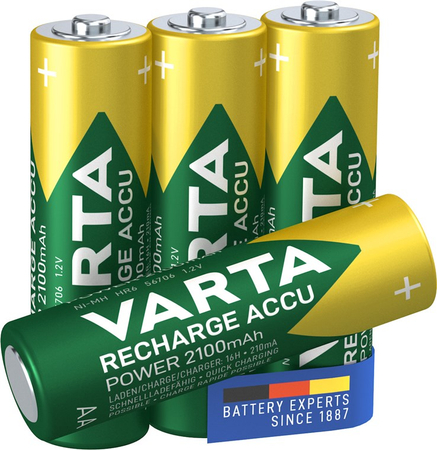 Akumulatory VARTA Recharge LR06 AA 1,2V 2100mAh 4szt - zdjęcie 2