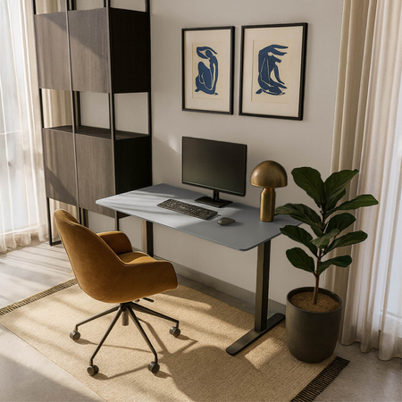 Blat MDF malowany proszkowo 120x60x2.5 Steel Grey