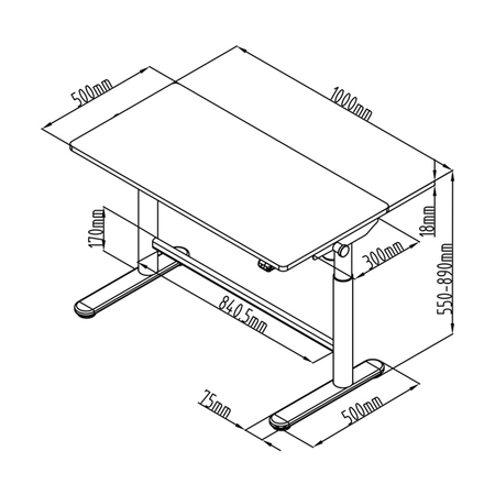 Biurko regulowane elektrycznie dla dziecka Spacetronik XD 100x50 cm (białe) SPE-X112W - zdjęcie 2