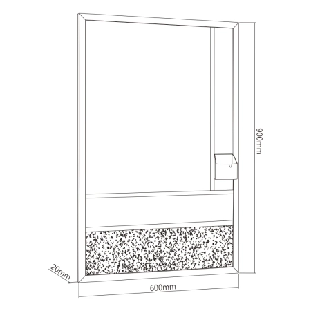 Pionowa tablica z magnesem OUTLET biała i czarna suchościeralna + korkowa 600x900 mm z uchwytem na pisaki