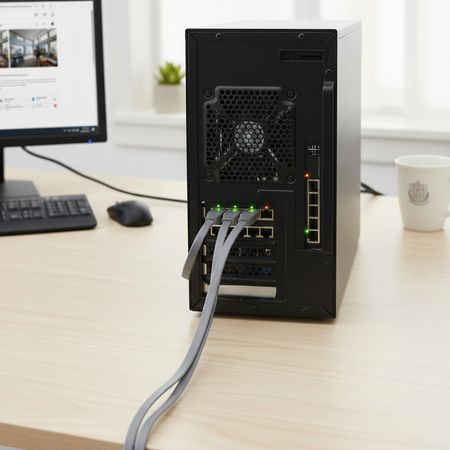 CAT 6A płaski kabel sieciowy U/UTP biały 1M - zdjęcie 2