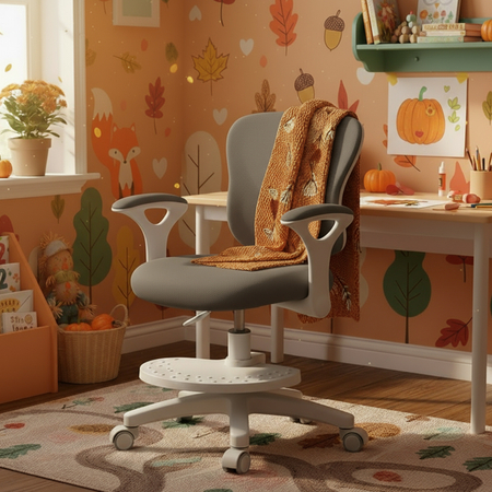 Fotel ergonomiczny dziecięcy Spacetronik SPC-XD17C Szare - zdjęcie 2