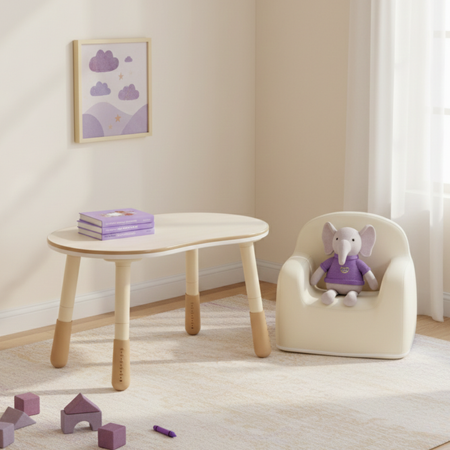 Zestaw mebli dziecięcych Spacetronik – stolik SPEX201 i sofa SPC-XD-23 waniliowy