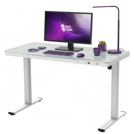 Biurko Elektryczne Spacetronik Astrid SPEB128WG_120_60 z Szufladą i USB