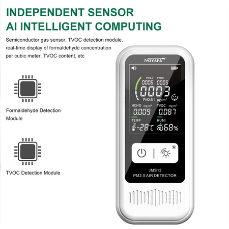 Termohigrometr Monitor Jakości Powietrza z Alarmem LCD PM2.5 Noyafa JMS-13