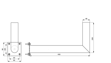 Gebogener Balkonständer L-30cm fi48mm - zdjęcie 2
