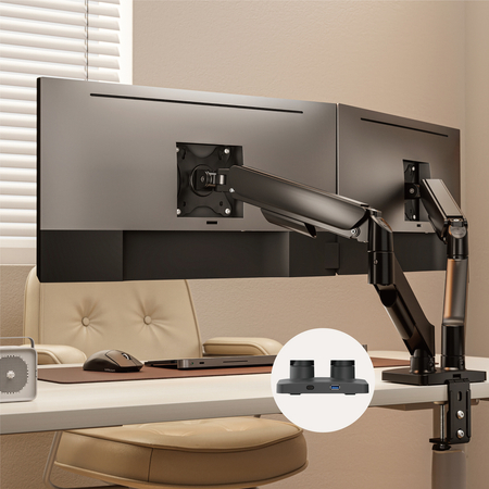 Uchwyt na dwa monitory SPAG122 z portami USB - zdjęcie 2