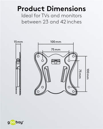Goobay BASIC FIXED S 23"-42" TV-Halterung bis zu 25kg
