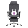 Fotel ergonomiczny biurowy 3D z podnóżkiem Spacetronik Torhild Szary OUTLET
