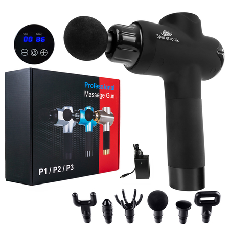 Masażer ręczny Pistolet do masażu Massage Gun Spacetronik SP1100B czarny