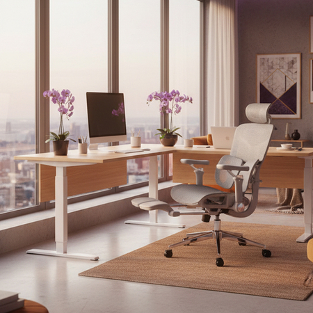 Regulowany Fotel biurowy 6D SPRINGO-02 Czarny