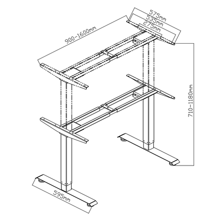 Elektryczny stelaż biurkowy Spacetronik SPE-221B Outlet C