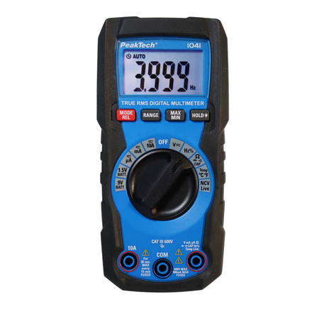 Multimetr cyfrowy PeakTech 1041 TrueRMS 10A 600V bezdotykowy detektor napięcia