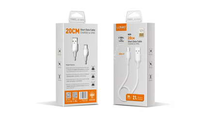 USB-A - micro-USB Kabel LDNIO 1m 21A weiß LS541M - zdjęcie 2