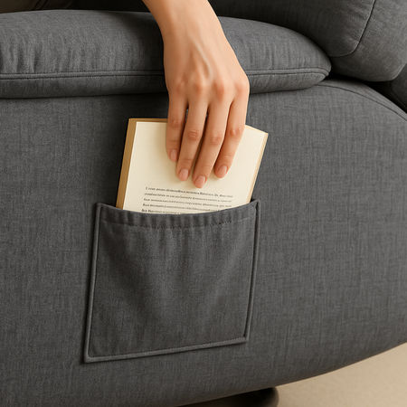 Zestaw wypoczynkowy fotel Spacetronik Flax 04M szary + stolik regulowany BUDDY