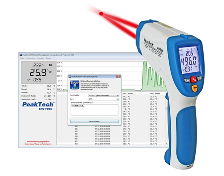 Digitales Temperaturmessgerät mit IR USB PeakTech 4960 - zdjęcie 2