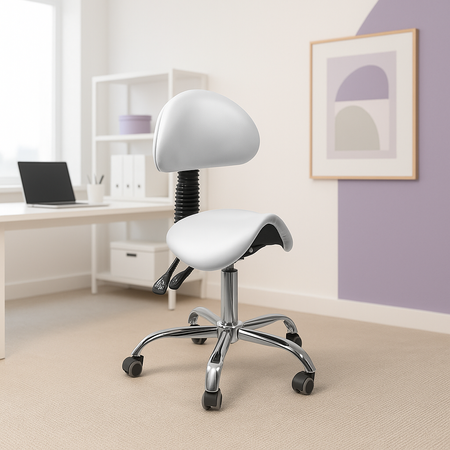 Ergonomiczny hoker regulowany SELLA biały - zdjęcie 2