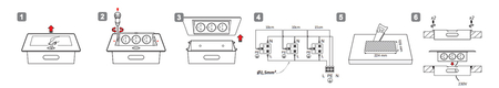 Gniazda blatowe otwierane chowane w blat Spacetronik SPS-D33B