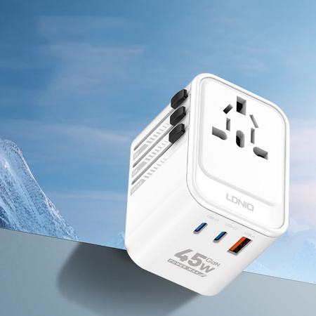 GaN 45W 2xUSB-C USB-A Universal-Reiseadapter