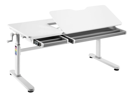 Biurka dla dziecka ręczne Spacetronik XD SPE-X104WW 120x60 cm biały+szary OUTLET