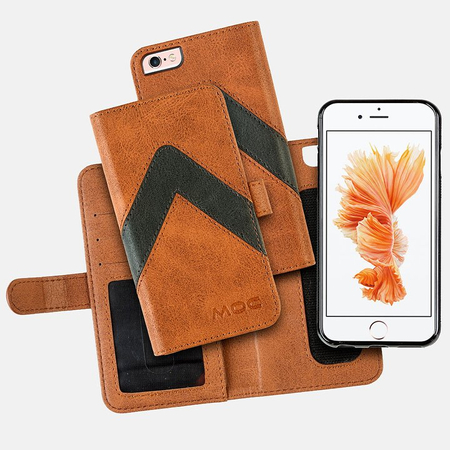 Portfel + etui na telefon MOC Velcro m-Leather Wallet na iPhone 6/7/8 Brown