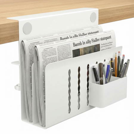 Boczny organizer do biurka na zacisk 30×30×12 cm biały SPB164W