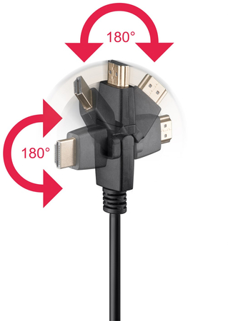 Kabel HDMI Obrotowy Goobay Czarny 5m