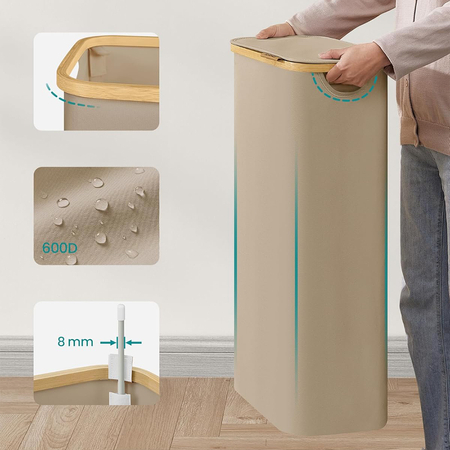 Kosz na pranie 65L 1 komorowy beż