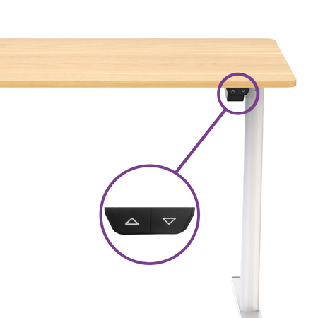 Regulowane biurko z elektryczną zmianą wysokości Spacetronik Moris SPE-O121, 100x60, Biały stelaż, blat jasne drewno