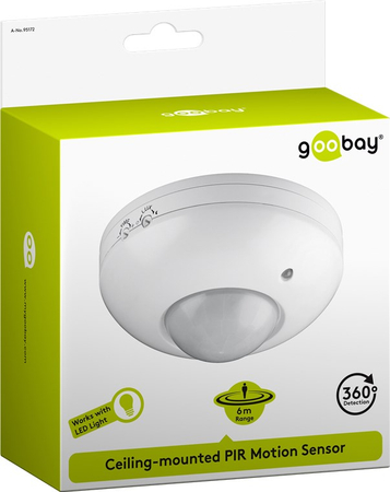 Sufitowy czujnik ruchu na podczerwień 360st. 6m IP20 Goobay