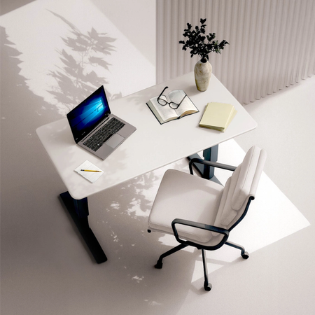 Elektryczne biurko regulowane 140×70 Latte Royale – dwusilnikowe