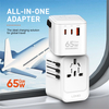 Universal-Reiseadapter 65W 2xPD + 1xQC