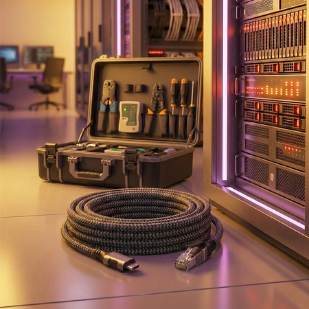 USB-C Gigabit Netzwerkkarte, 3m Adapterkabel - zdjęcie 2