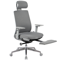 Fotel ergonomiczny biurowy 5D z podnóżkiem Spacetronik Albert Szary
