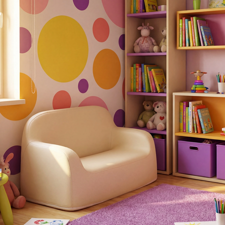 Zestaw mebli dziecięcych Spacetronik – stolik SPEX201 i sofa SPC-XD-24 waniliowy