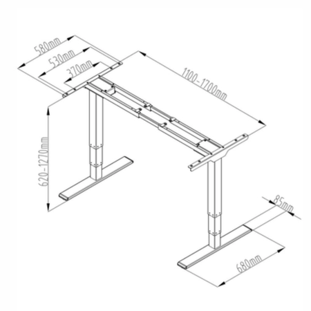 Spacetronik SPE-226AW elektrischer Tischständer