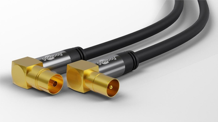 TV-Stecker IEC GN-WT Goobay Angular Schwarz 3m - zdjęcie 2