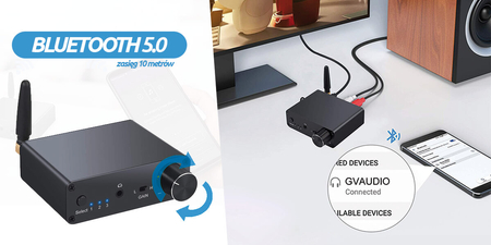 Konwerter DAC Bluetooth Audio Digital na Analog R/L lub Jack 3,5mm Spacetronik SP-HDC12